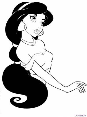 Раскраска Принцесса Жасмин 3