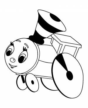 Паровозик из ромашково раскраска