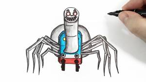 Рисуем Паравозик Томас Паук, Рисунок для срисовки