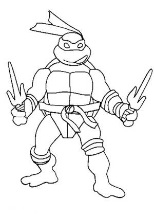 Раскраска Черепашки ниндзя картинка на листе  для детей