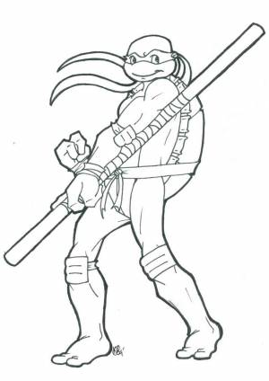 Раскраска Стильный Донателло