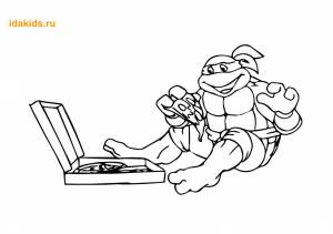 Раскраска черепашки ниндзя