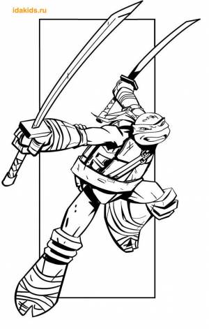 Раскраска черепашки ниндзя