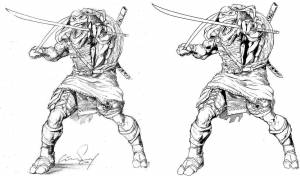 Раскраски Раскраска Леонардо черепашки ниндзя, Download print coloring page