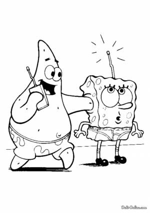 Раскраска Губка Боб с Патриком