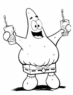 Раскраска Патрик Стар в штанах Губки Боба