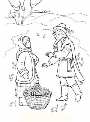 Двенадцать месяцев рисунок раскраска