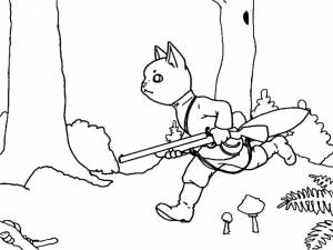 Раскраска Кот Петух И Лиса