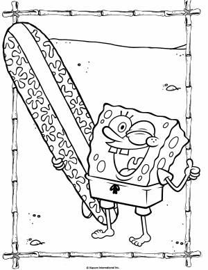 Раскраска Губка Боб серфенгист
