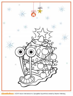 Новогодняя раскраска с улиткой Гэри