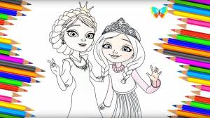 Как нарисовать вместе Вассу и Аленку из мультфильма Царевны