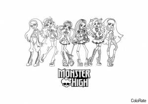 Раскраска Персонажи Monster High