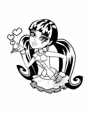 Вампирша Дракулаура, героиня мультсериала Монстр Хай, теперь в раскрасках на нашем сайте