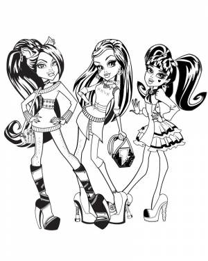 Раскраска Клодин, Фрэнки и Дракулаура