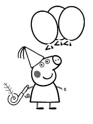 Раскраски Раскраска Свинка пепа на празднике мультики