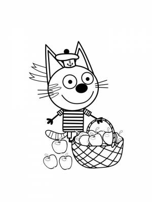 Раскраска Три кота картинка для мальчиков