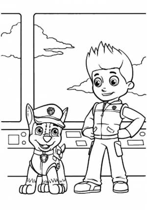 Раскраски Раскраска Райдер щенячий патруль