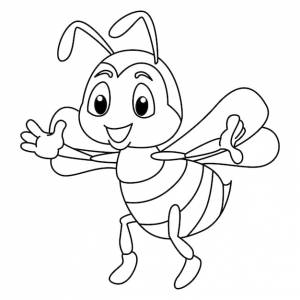 Милый вектор иллюстрации страницы раскраски мультфильма пчелы для детей книжка-раскраска