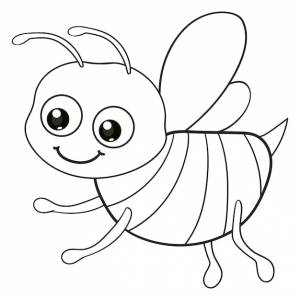 Раскраски  книги для детей милый мультфильм пчела черно-белый