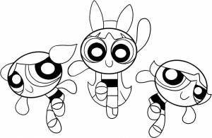 Раскраски Раскраска Супер девочки мультики
