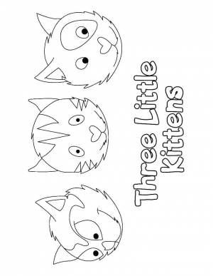 Раскраски Раскраска Три маленьких котенка Животные детские