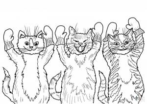 Раскраска три котенка