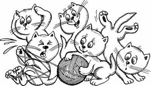 Раскраска три котенка