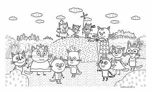 Раскраски из мультика Три кота