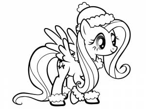 Раскраска Пони Флаттершай