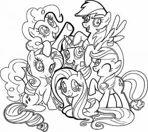 Раскраски май литл пони вместе