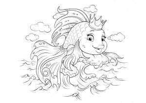 Рисунок золотая рыбка карандашом для срисовки