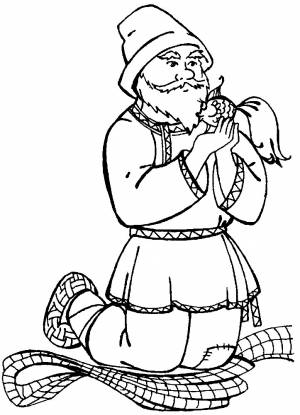 СКАЗКА О РЫБАКЕ И РЫБКЕ  РАСКРАСКИ