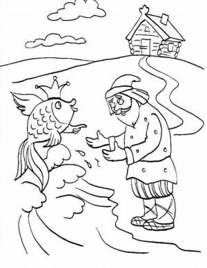 Раскраски Сказка о рыбаке и рыбке рисунок