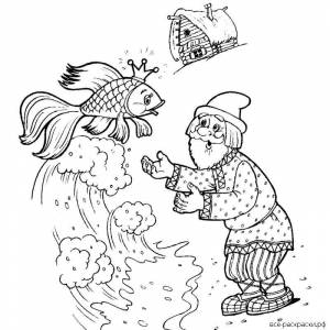 Раскраски золотая рыбка маленькая