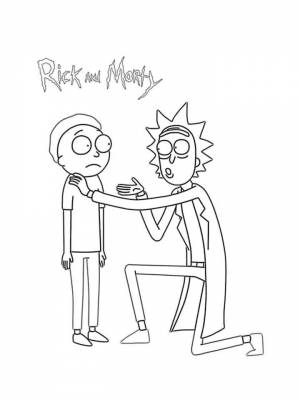 Раскраска Рик и Морти   в формате