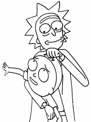 Картинка Рик и Морти  раскраску для детей