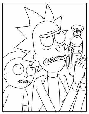 Рик и морти раскраска