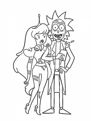 Картинка Рик и Морти раскраска