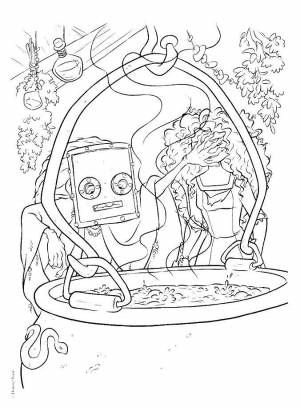 Раскраски Раскраска Ведьма с принцессой храбрая сердцем