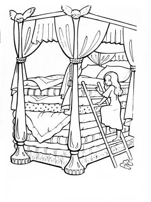 Раскраска Принцесса на горошине