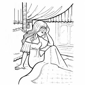 Раскраска принцесса на горошине