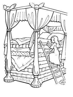 Раскраски Принцесса на горошине   в формате