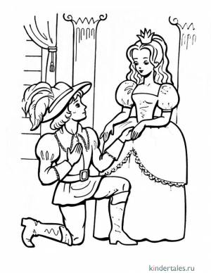 Принцесса на Горошине и Принц» раскраска для детей