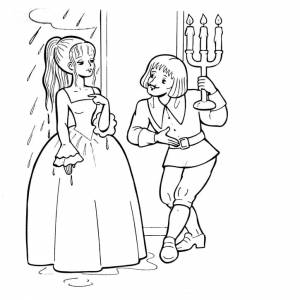 Раскраска Принцесса на горошине