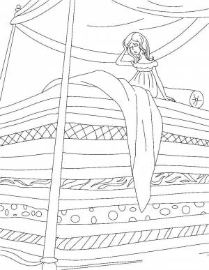 Раскраски Раскраска Принцесса на горошине Сказки