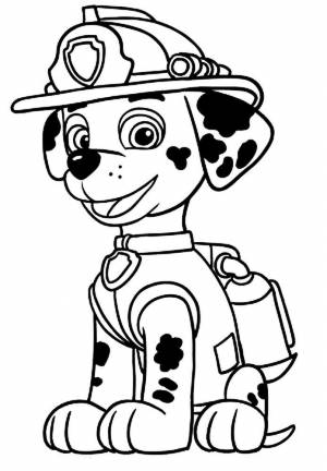Раскраска Маршал Щенячий Патруль