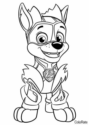 Раскраска Мегащенок Гонщик Чейз