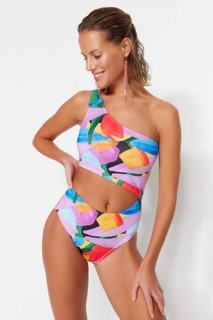 Купальник слитный женский Trendyol TBESS23MA00243 серый 40