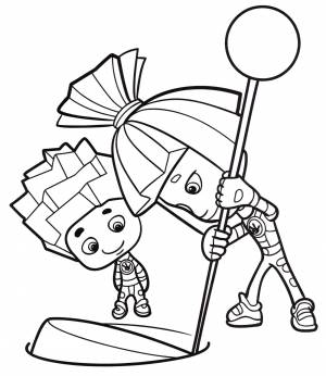 Раскраска «Фиксики ремонтируют»