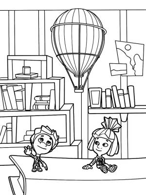 Распечатать черно-белые картинки Фиксики для раскрашивания